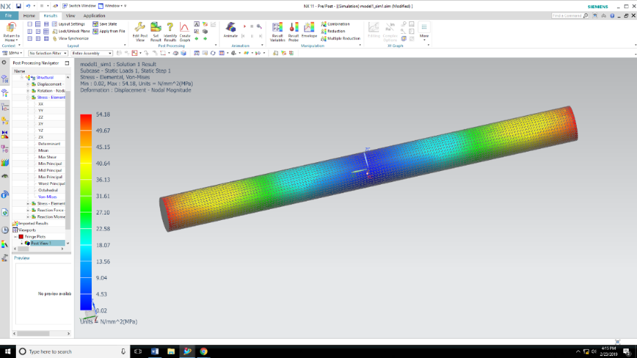 Meshed FE model with boundary conditions
